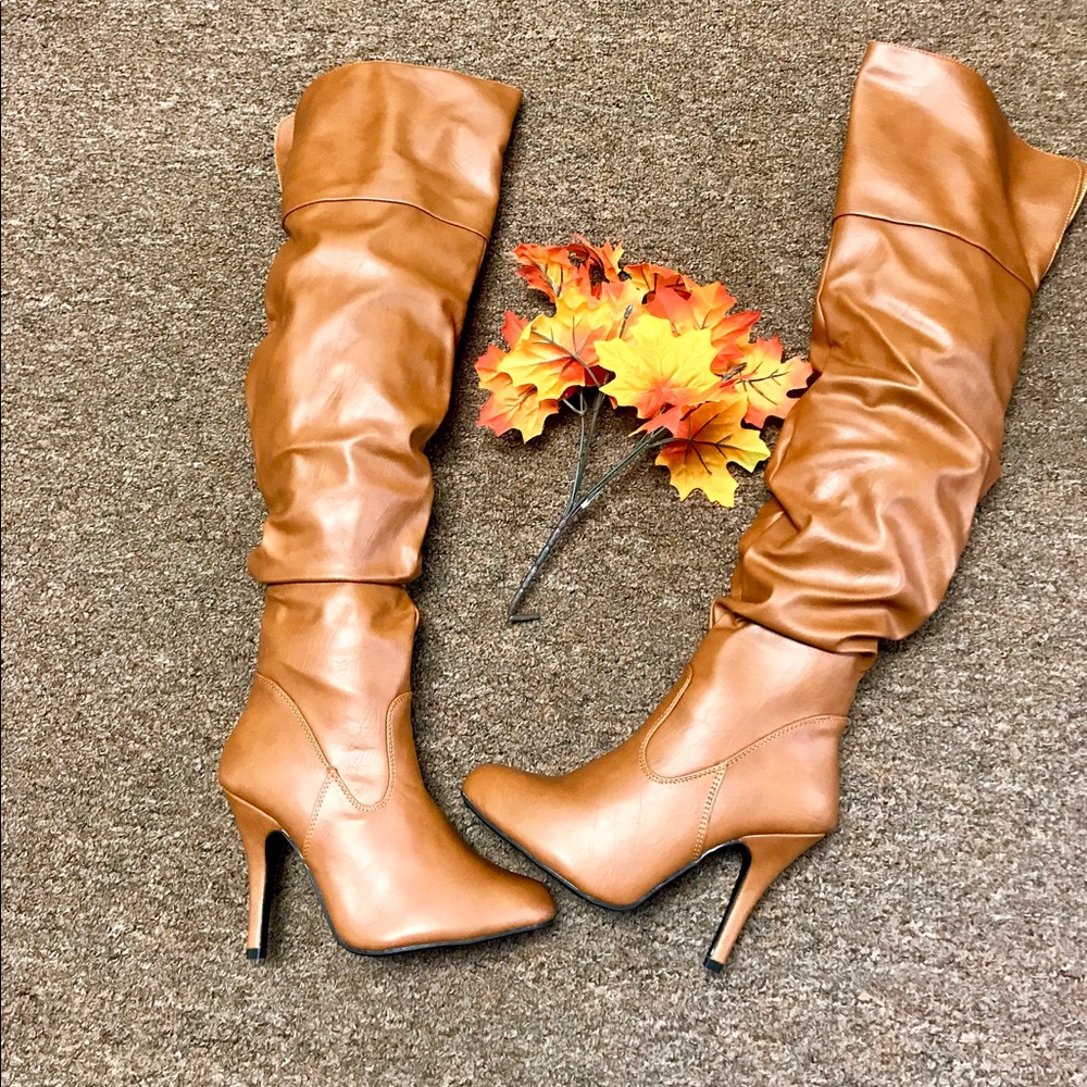 Over-the-knee camel boot